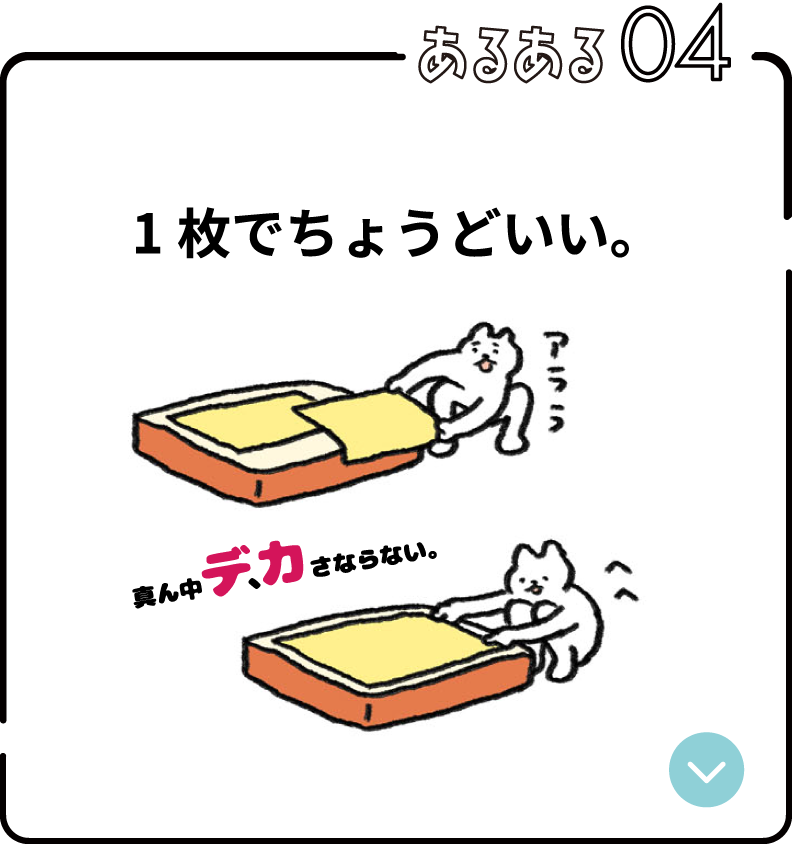 あるある04:1枚でちょうどいい。
