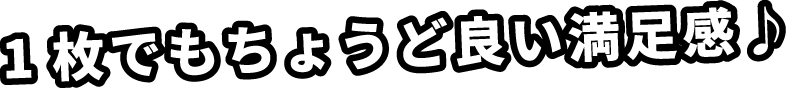 1枚でもちょうど良い満足感♪